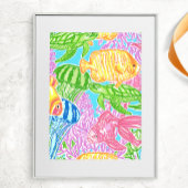 Farbenfrohe tropische Fischmuster Poster