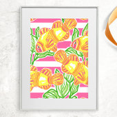 Farbenfrohe tropische Fischmuster Poster