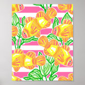 Farbenfrohe tropische Fischmuster Poster (Vorne)