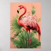 Farbenfrohe tropische 🌴 🦩 Flamingo Paradise Poster (Vorne)