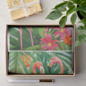 Farbenfrohe tropische Flamingos Dekoupage Tissue Seidenpapier (Geschenk)