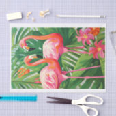 Farbenfrohe tropische Flamingos Dekoupage Tissue Seidenpapier (Handwerk)