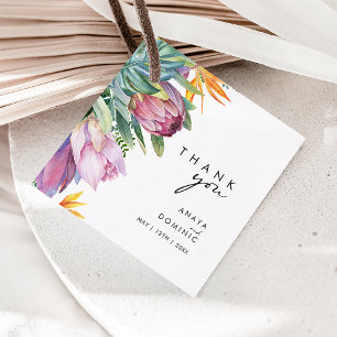 Farbenfrohe tropische Flora Danke Ihnen für die Ta Geschenkanhänger