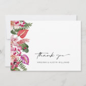 Farbenfrohe tropische Flora Dankeskarte (Vorderseite)
