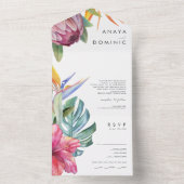 Farbenfrohe tropische Flora | Foto Siegel und Send All In One Einladung (Innen Boden)