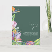 Farbenfrohe tropische Flora | Gedeckte Hochzeit Programm (Rückseite)