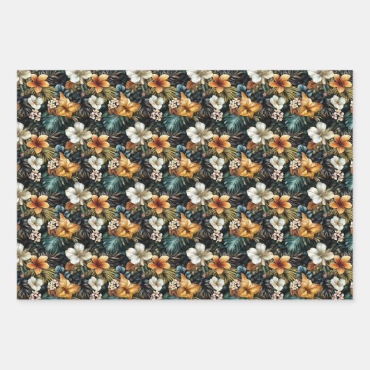 Farbenfrohe tropische Flora Geschenkpapier Set (Vorderseite 3)
