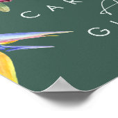 Farbenfrohe tropische Flora | Grüne Karten und Ges Poster (Ecke)