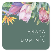 Farbenfrohe tropische Flora | Grüne Umschlag Aufkl