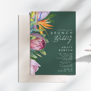 Farbenfrohe tropische Flora Grüner Brunch und Bu Einladung