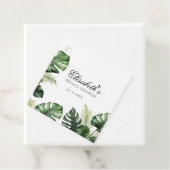 Farbenfrohe tropische Flora | Grünes Brautparty Geschenkanhänger (Beispiel)