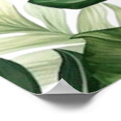 Farbenfrohe tropische Flora | Grünes Brautparty Poster (Ecke)