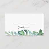 Farbenfrohe tropische Flora | Hochzeitsfeier Platz Platzkarte (Vorderseite)