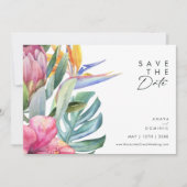 Farbenfrohe tropische Flora | Horizontal Save The Date (Vorderseite)
