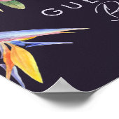 Farbenfrohe tropische Flora | Lila Gast Book Sign Poster (Ecke)