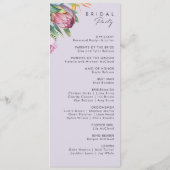 Farbenfrohe tropische Flora | Lila Hochzeitsprogra Programm (Rückseite)