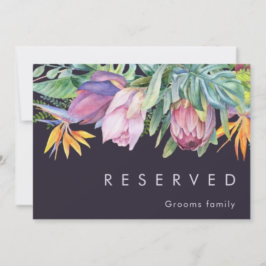 Farbenfrohe tropische Flora | Lila reserviertes Ze (Rückseite)