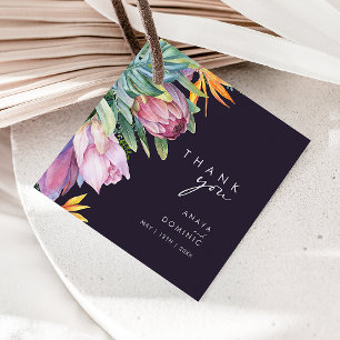 Farbenfrohe tropische Flora   Lila Vielen Dank Geschenkanhänger