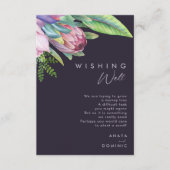 Farbenfrohe tropische Flora | Lila Wunschgut Begleitkarte (Vorderseite)