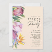 Farbenfrohe tropische Flora | Peach Bridal Tee Par Einladung (Vorderseite)