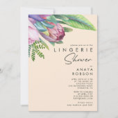 Farbenfrohe tropische Flora | Peach Lingerie Dusch Einladung (Vorderseite)
