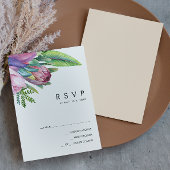 Farbenfrohe tropische Flora | Peach RSVP Card