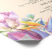 Farbenfrohe tropische Flora | Peach Signature Drin Poster (Ecke)