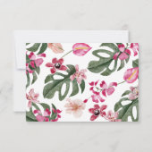 Farbenfrohe tropische Flora RSVP Karte (Rückseite)