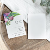 Farbenfrohe tropische Flora | RSVP-Karte im Menü RSVP Karte