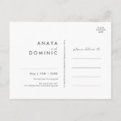 Farbenfrohe tropische Flora | Save the Date grün Einladungspostkarte (Rückseite)