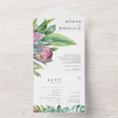 Farbenfrohe tropische Flora | Siegel und Senden All In One Einladung (Innen Boden)
