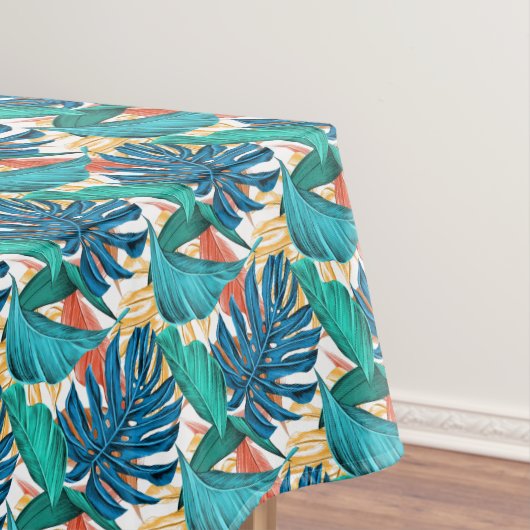 Farbenfrohe tropische Foliage Blätter Rectangle Tischdecke (Beispiel)