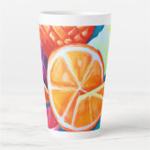 Farbenfrohe tropische Früchte Milchtasse (Vorderseite)