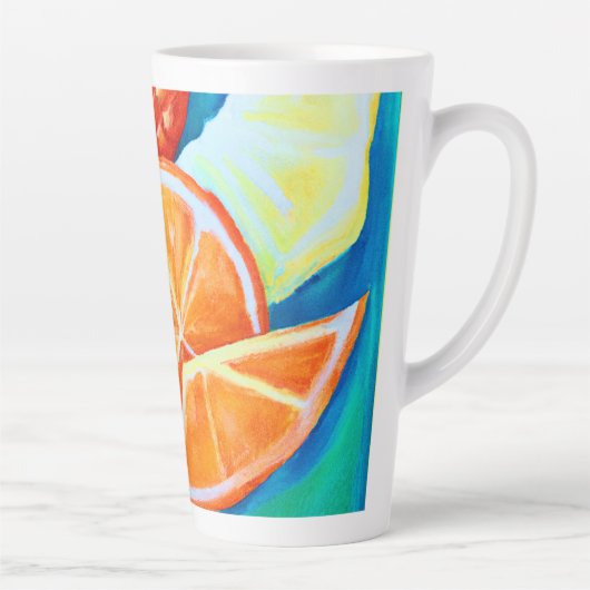 Farbenfrohe tropische Früchte Milchtasse (Rechts)