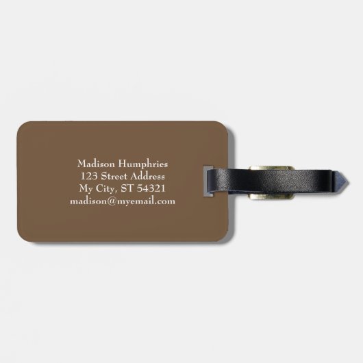 Farbenfrohe tropische Früchte Monogramm Gepäckanhänger (Rückseite horizontal)