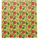 Farbenfrohe tropische Früchte nahtlos Muster Duschvorhang (Vorderseite)