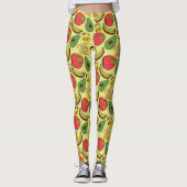 Farbenfrohe tropische Früchte nahtlos Muster Leggings (Vorderseite)