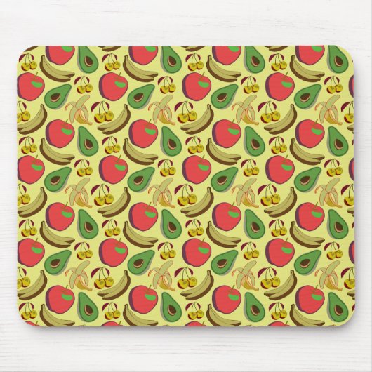 Farbenfrohe tropische Früchte nahtlos Muster Mousepad (Vorne)