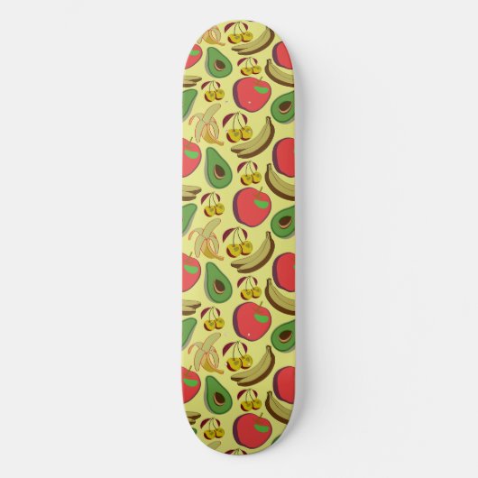 Farbenfrohe tropische Früchte nahtlos Muster Skateboard (Vorderseite)