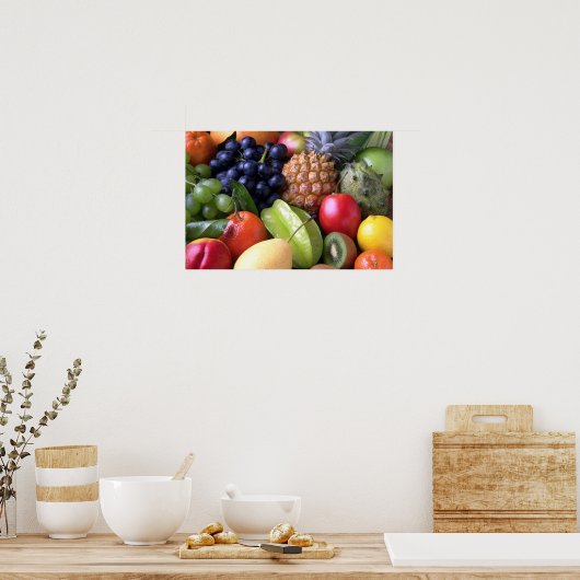 Farbenfrohe tropische Früchte Poster (Küche)