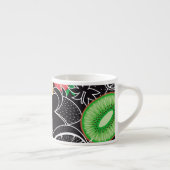 Farbenfrohe tropische Früchte, schwarzer Hintergru Espressotasse (Rechts)