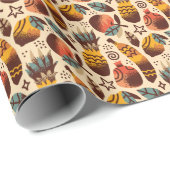Farbenfrohe tropische Fruchtmischung Muster Geschenkpapier (Rolleneckpunkt)
