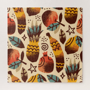 Farbenfrohe tropische Fruchtmischung Muster Puzzle