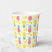 Farbenfrohe tropische Fruchtmuster Pappbecher (Vorderseite)