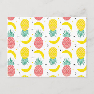 Farbenfrohe tropische Fruchtmuster Postkarte