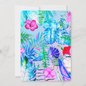 farbenfrohe tropische Geburtstagsparty Einladung (Rückseite)