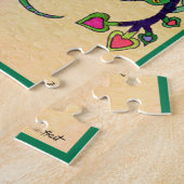 Farbenfrohe tropische Gecko Lizard Wasserfarben Ku Puzzle (Seite)