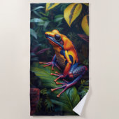 Farbenfrohe tropische Golden Frosch Beach Handtuch (Vorderseite)