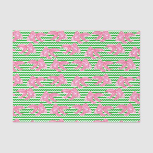 Farbenfrohe tropische Goldfish-Zickzack Muster Seidenpapier (Vorderseite)