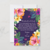 Farbenfrohe tropische hawaiianische Hochzeit & Fot Dankeskarte (Rückseite)